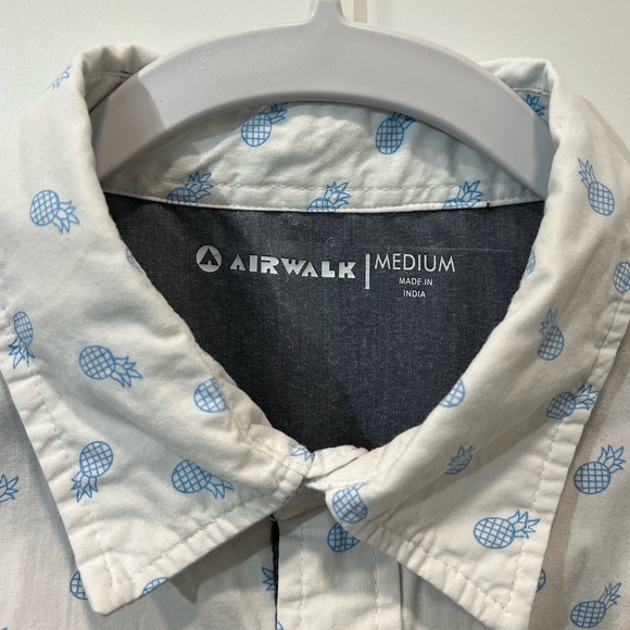 Airwalk Pineapple Print Casual Short Sleeve Button-Up - Picture 6 of 11